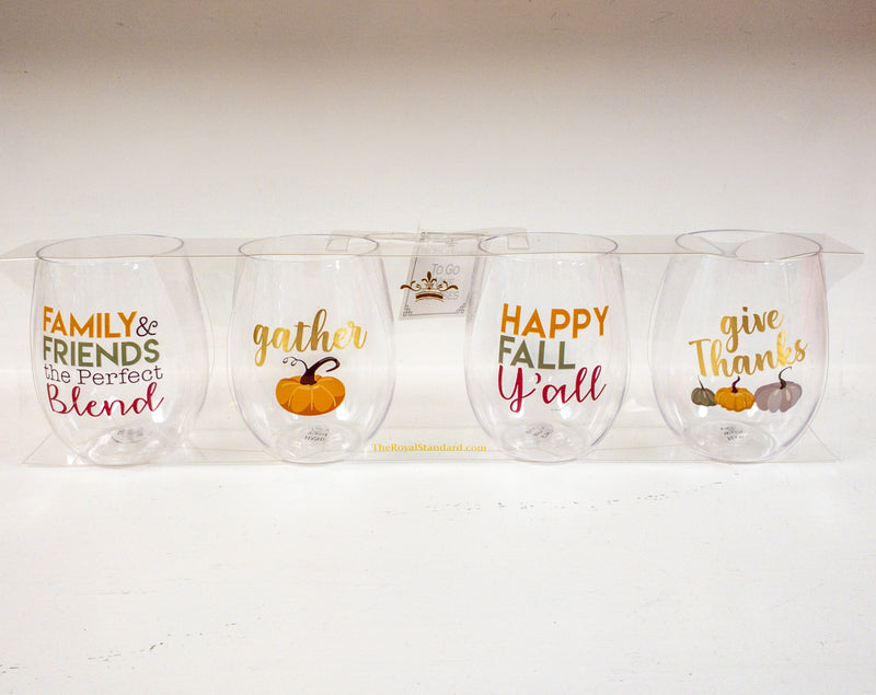 Fall Shatterproof Wine Glasses, Set of 4 - Monogram Market