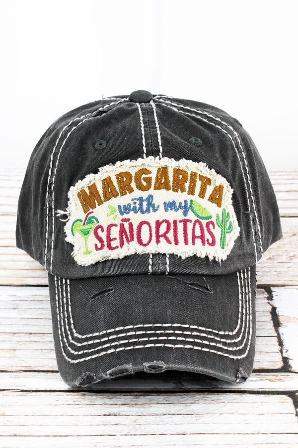 Margarita With My Señoritas Distressed Baseball Hat - Monogram Market