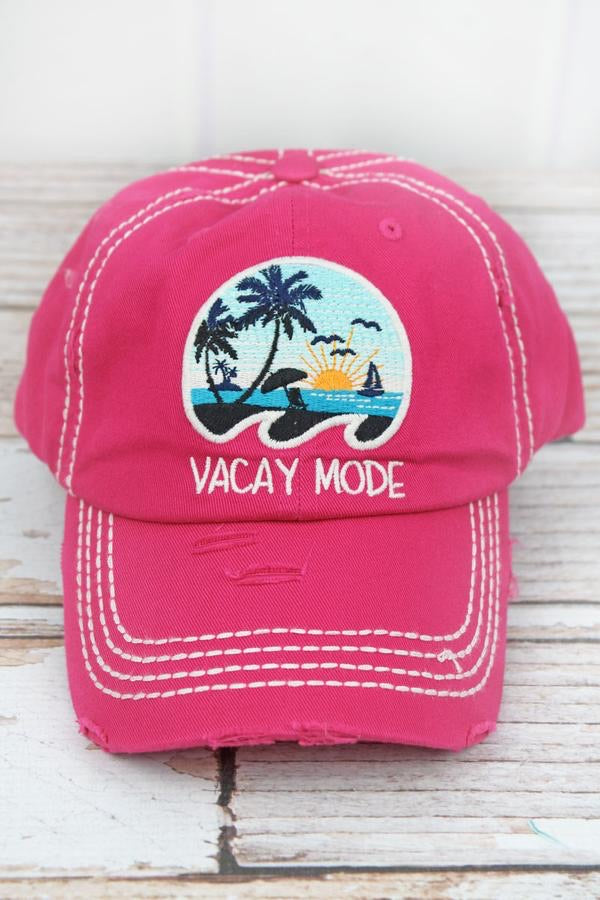 Vacay Mode Distressed Baseball Hat - Monogram Market