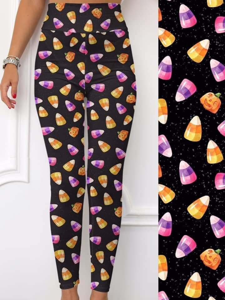 Halloween Leggings, Candy Corn - Monogram Market