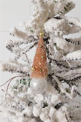 Blush Bottle Brush Tree on Ball Ornament - Monogram Market
