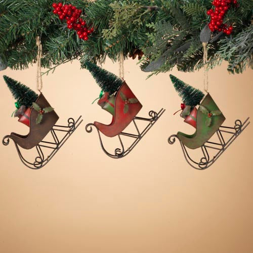 Iron Sleigh w/ Tree and Presents Ornaments - Monogram Market