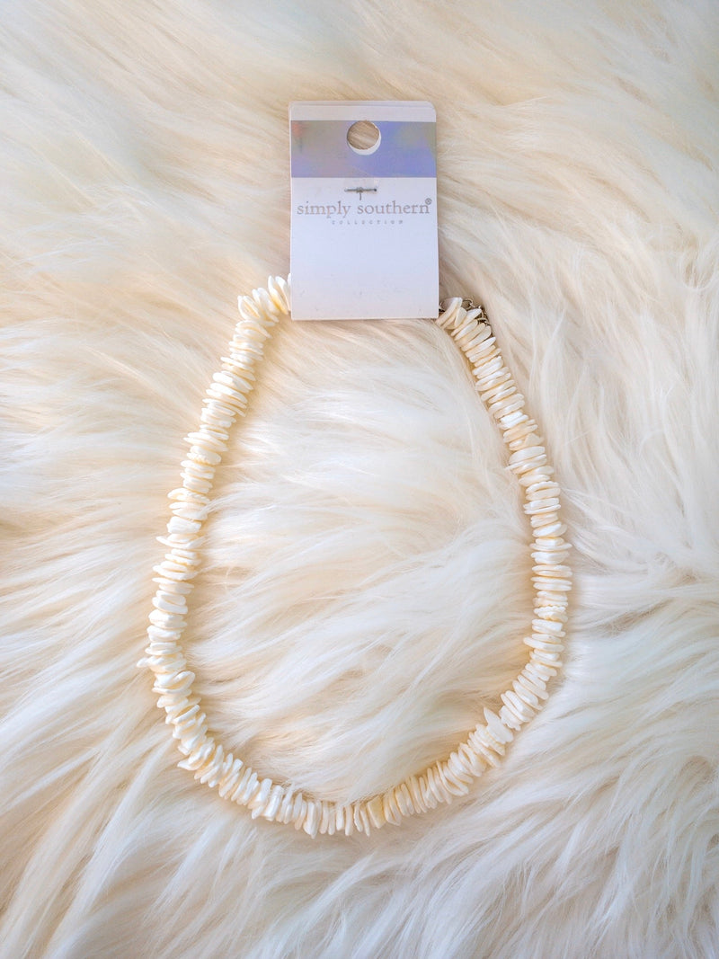 Simply Southern White Puka Shell Necklace - Monogram Market