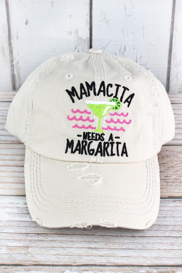 Mamacita Needs A Margarita Distressed Baseball Hat - Monogram Market