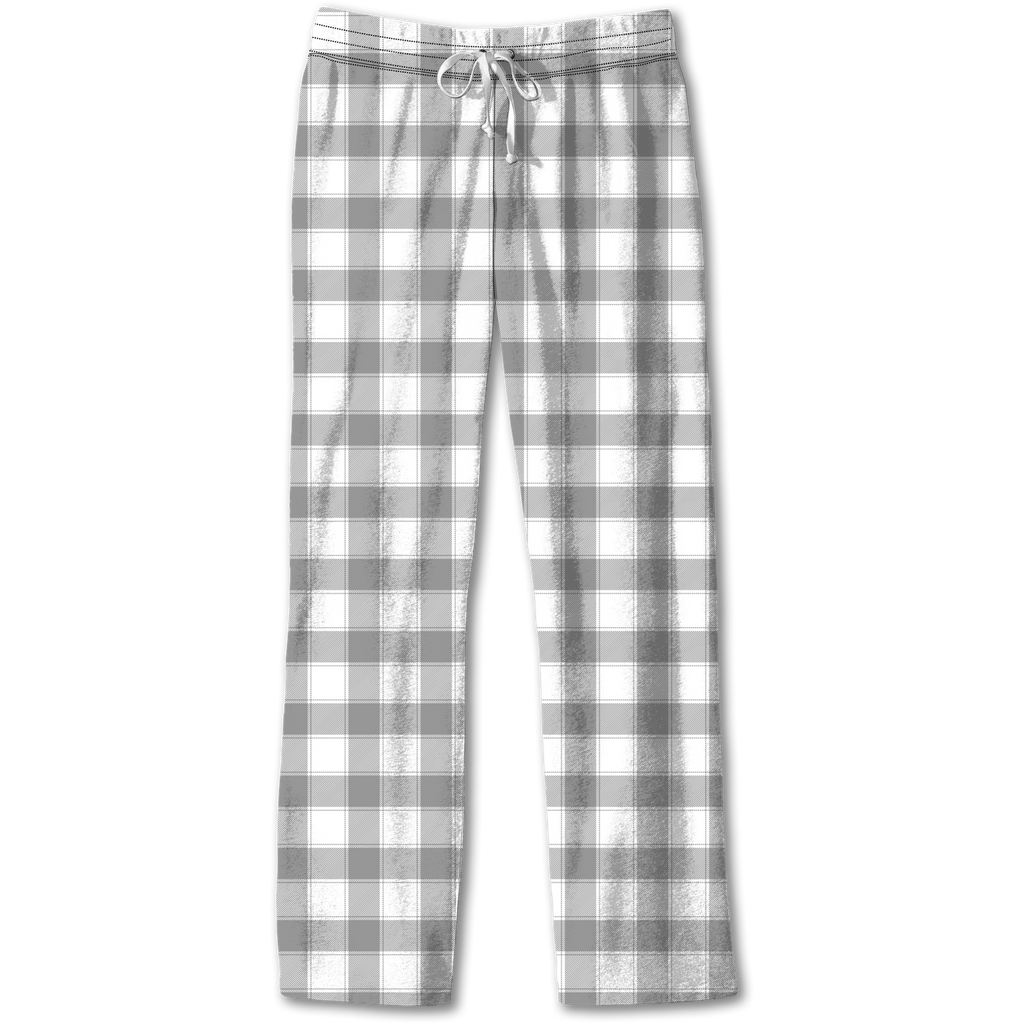 Southern Couture Lounge Pants, Gray/White Plaid - Monogram Market