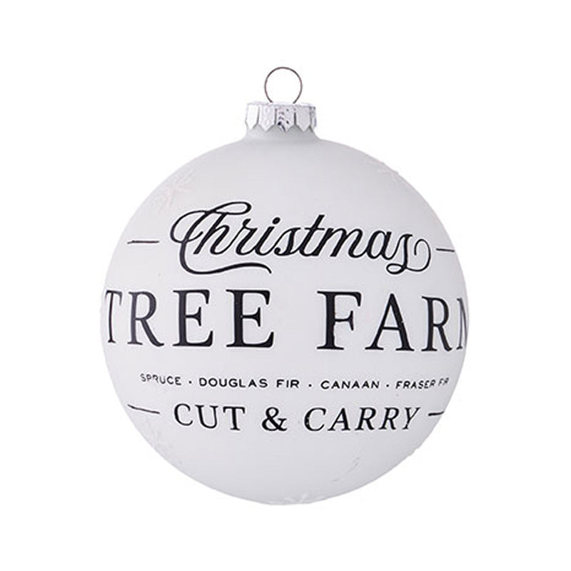RAZ - Black & White Mercantile Christmas Ornaments, 5" - Monogram Market