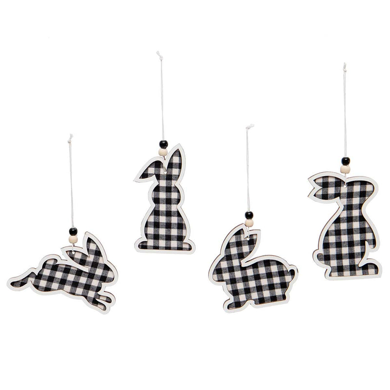 Black and White Bunny Ornaments, Assorted - Monogram Market