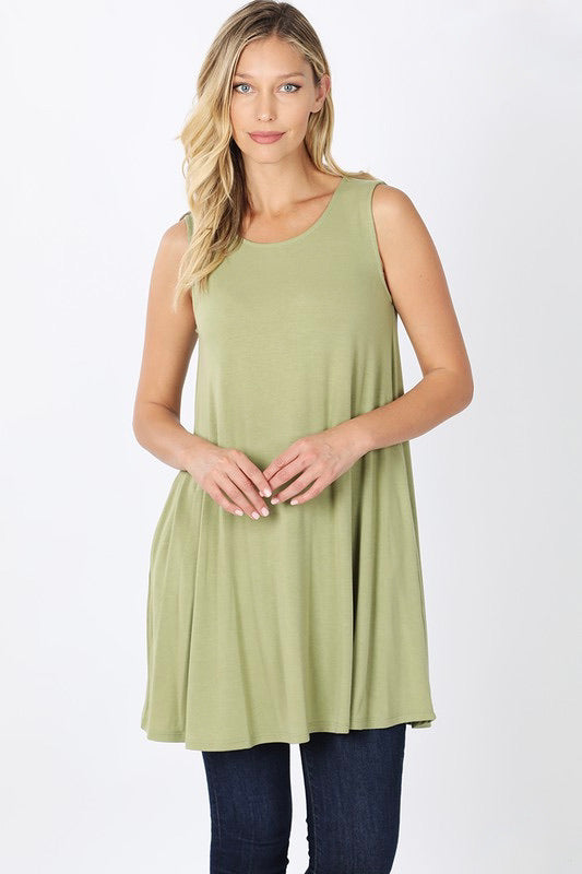 Sage Green Dress with Side Pockets - Monogram Market