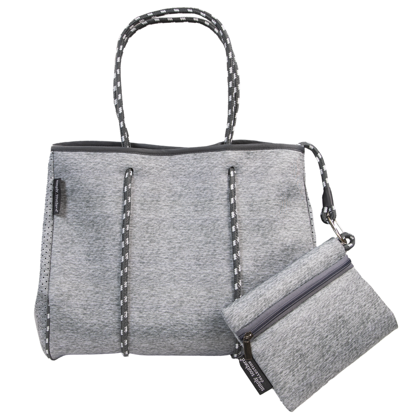 Simply Southern - Neoprene Tote Bag, Heather Grey - Monogram Market
