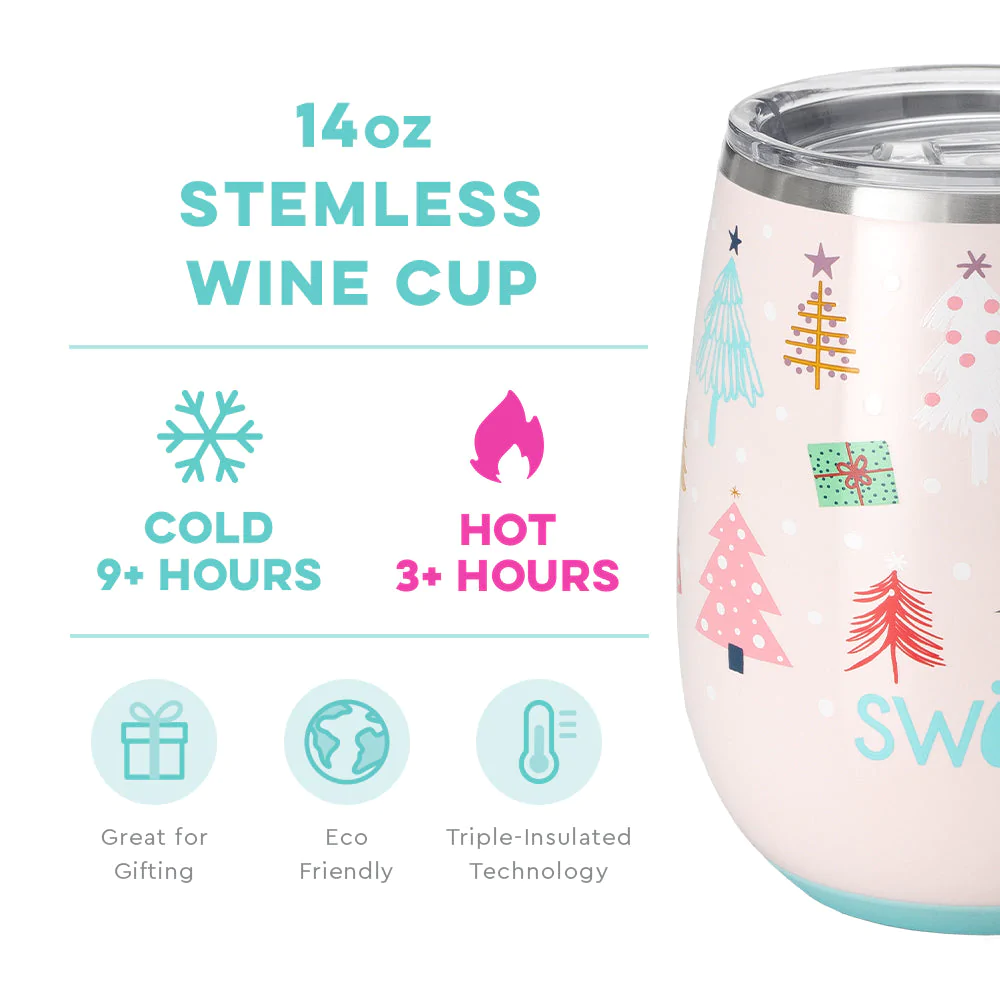 SWIG - 14 oz Stemless Wine Cup, Sugar Trees - Monogram Market