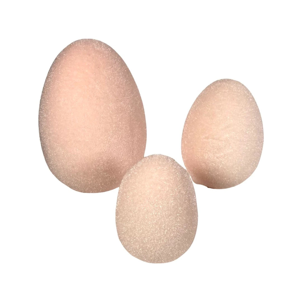 Flocked Easter Egg Decor, Blush Pink - Monogram Market