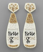 White Bride Squad Beaded Earrings - Monogram Market
