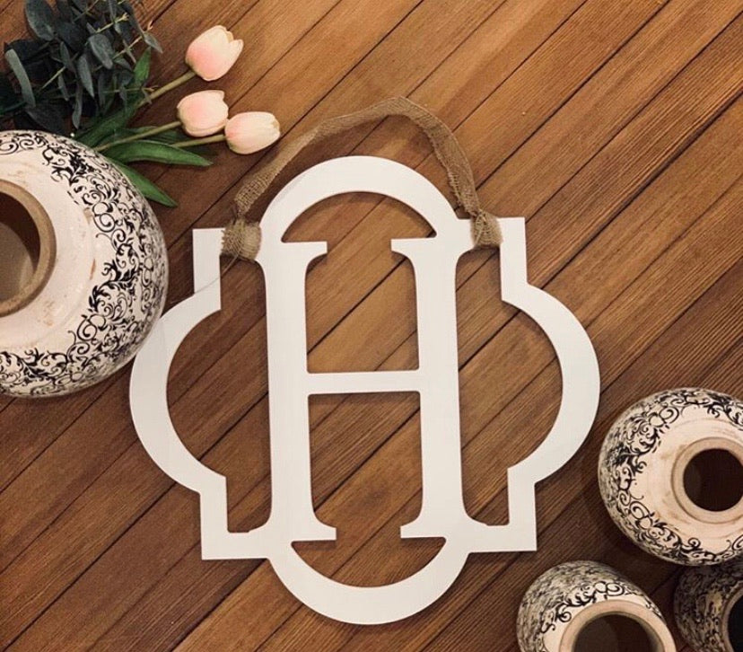 Quatrefoil Initial Door Hanger
