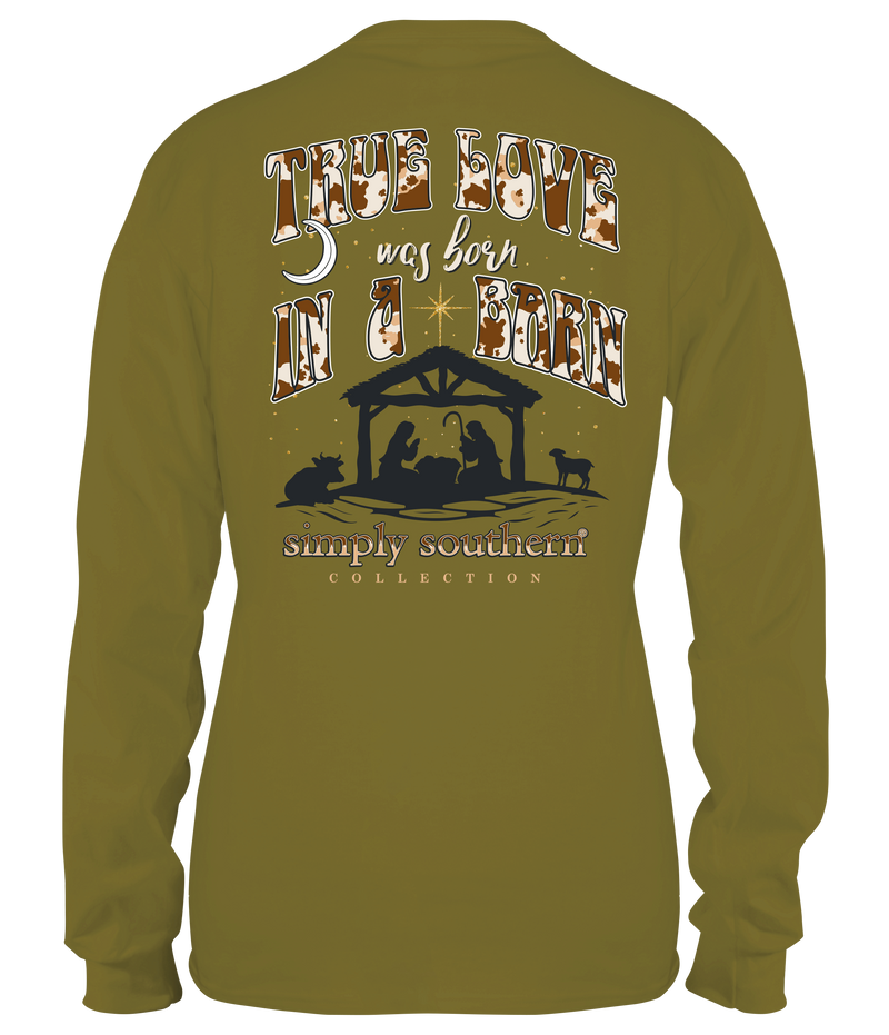 Simply Southern - True Love was Born in a Barn, Long Sleeve Tee - Monogram Market