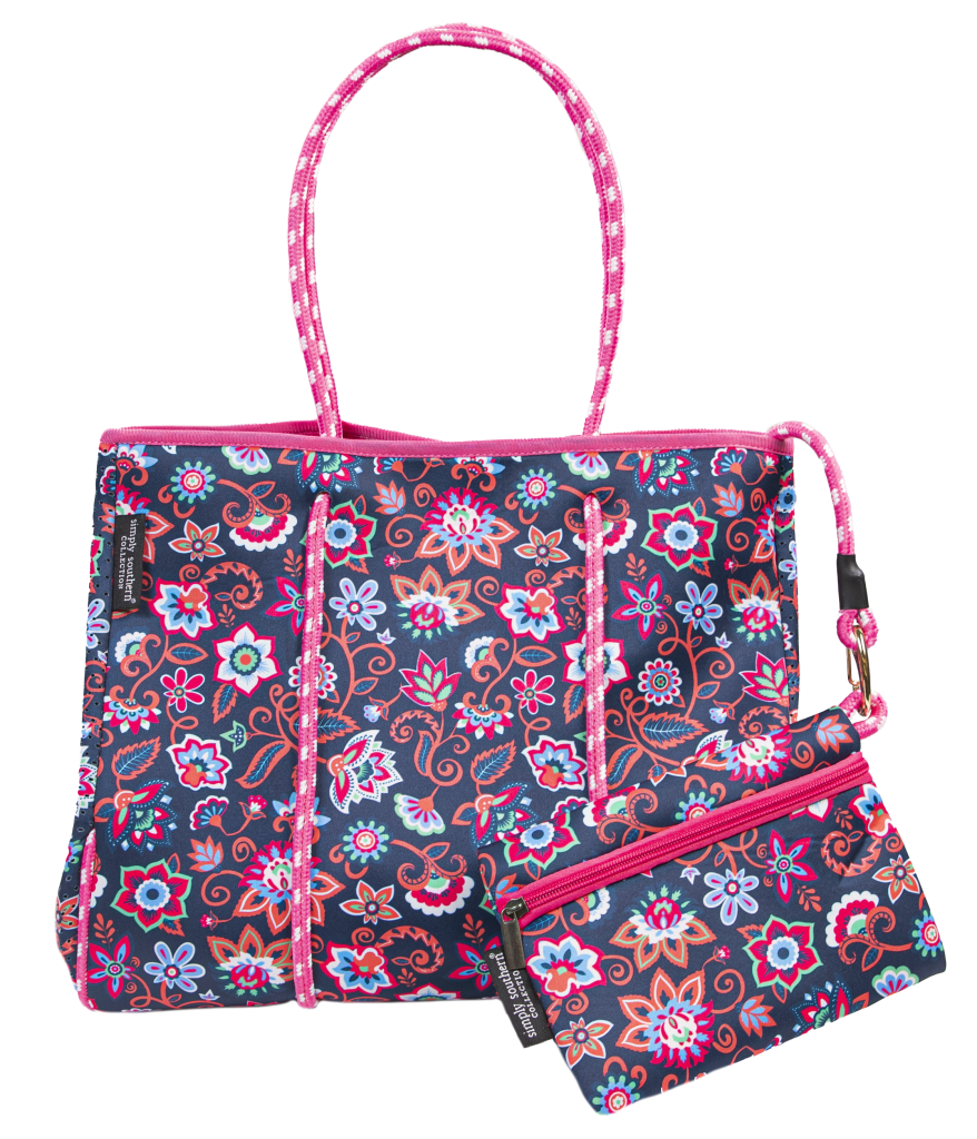 Simply Southern - Neoprene Tote Bag, Floral - Monogram Market
