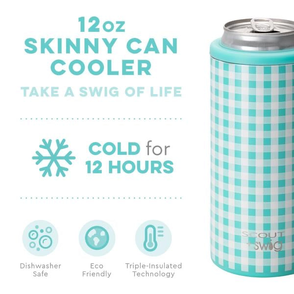 SCOUT + Swig Barnaby Checkham Skinny Can Cooler, 12 oz. - Monogram Market