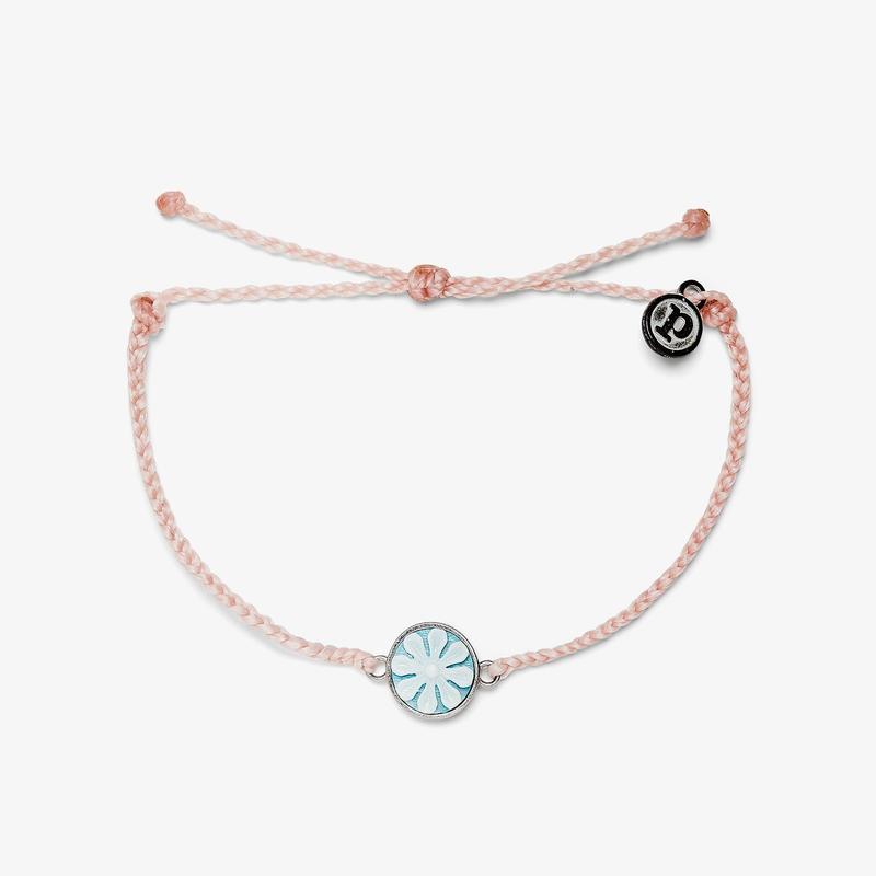 PuraVida, Cameo Silver Charm Bracelet, Baby Pink - Monogram Market