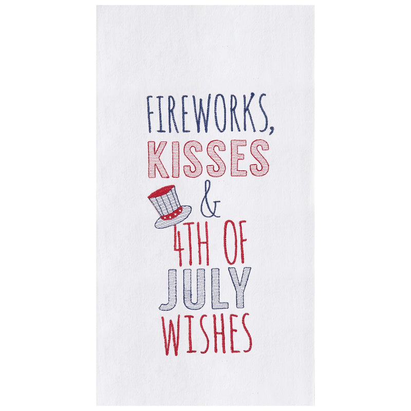 Hand Towel - Fireworks, Kisses & 4th of July Wishes - Monogram Market