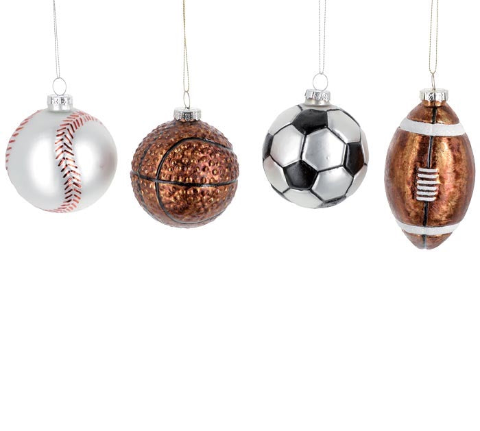 Glass Sports Ball Christmas Ornaments - Monogram Market