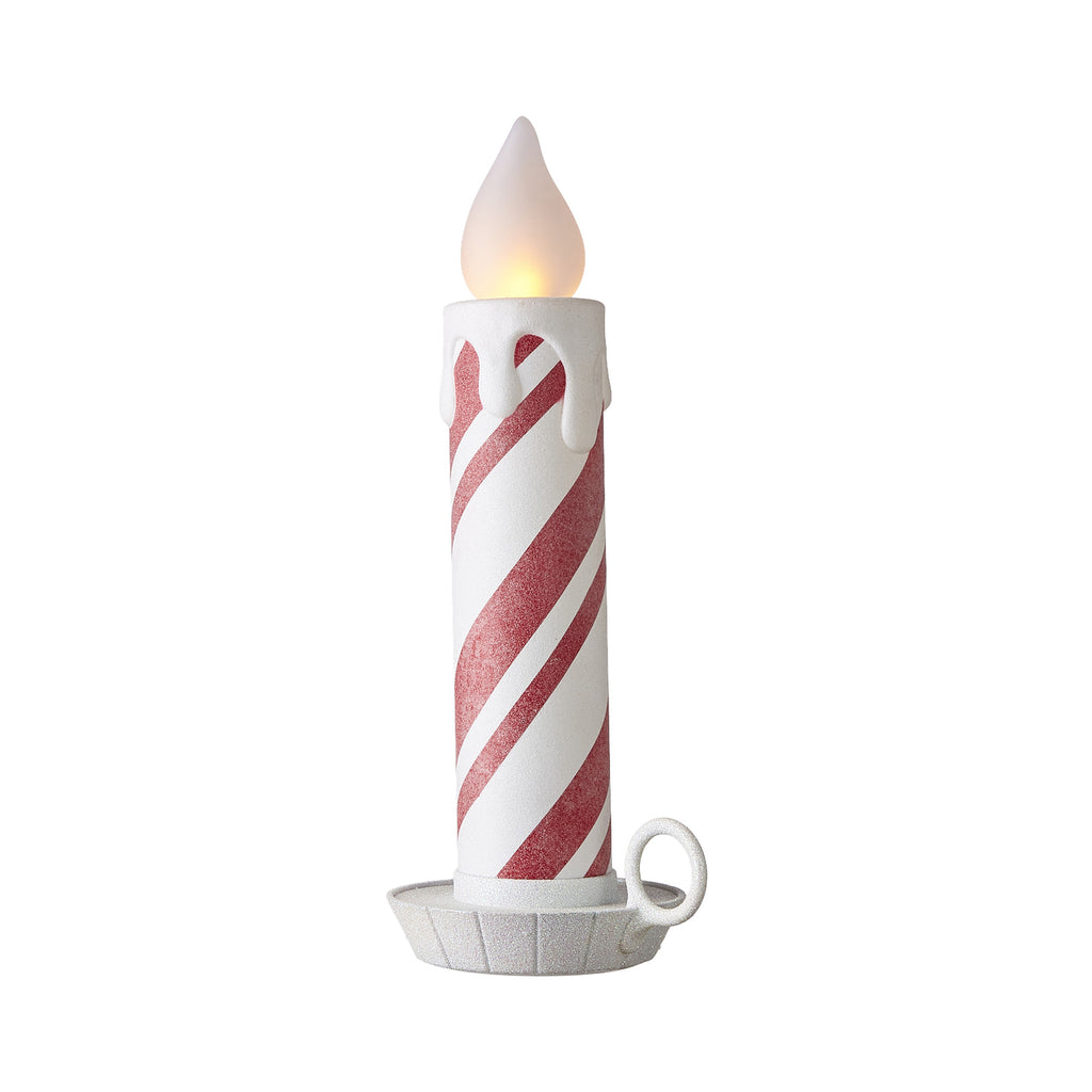 RAZ - Battery Operated Peppermint Stripe Large Christmas Candle, 22.5" - Monogram Market