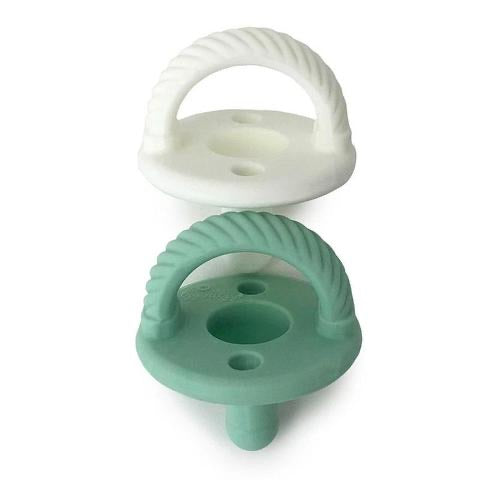 Itzy Ritzy - Green + White Cables Sweetie Soother™ Pacifier Set - Monogram Market