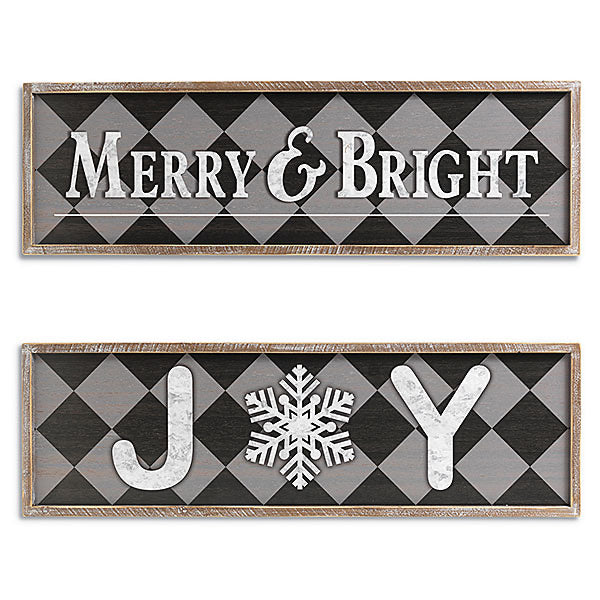 Holiday “Joy” and “Merry & Bright” Wall Hanging - Monogram Market