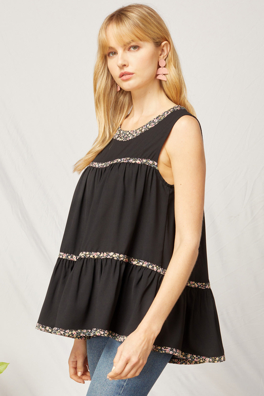 Black Ruffled Tiered Top - Monogram Market