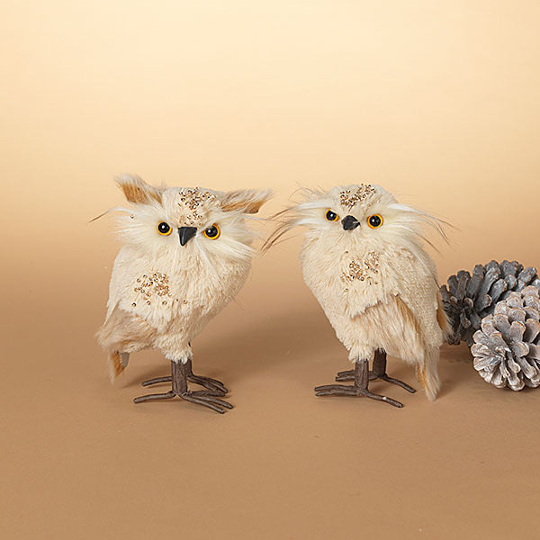 Faux Fur Owl w/Beads, assorted - Monogram Market