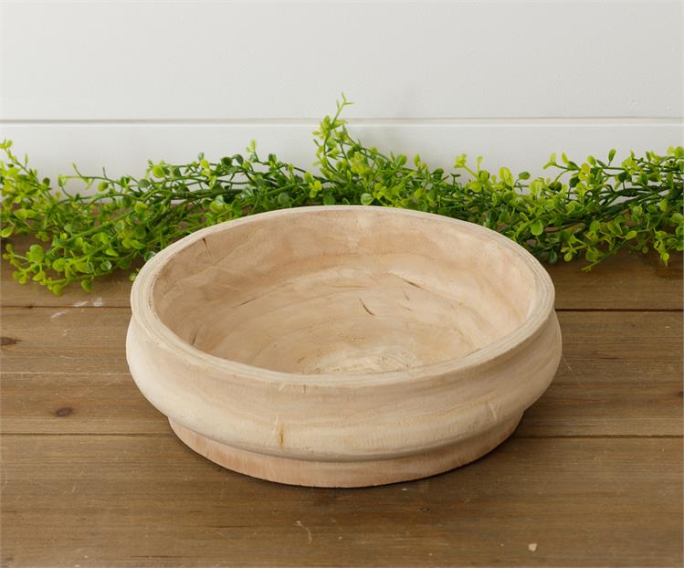 Paulownia Wood Carved Bowl - Monogram Market