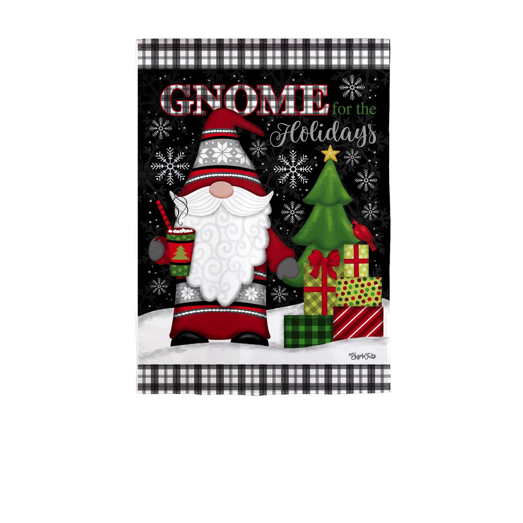 Gnome for the Holidays Garden Suede Flag - Monogram Market