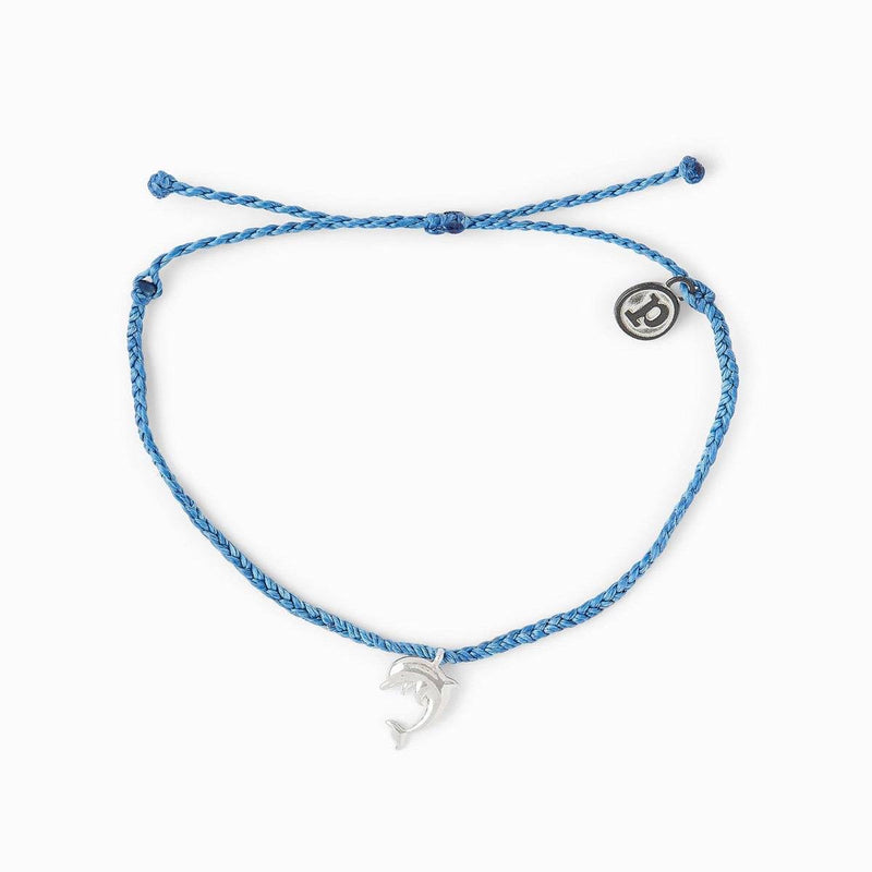 PuraVida, Silver Dolphin Bracelet, Malibu Blue - Monogram Market