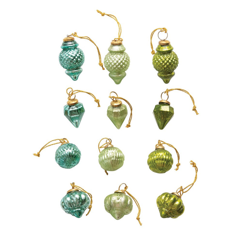 Glass Ornaments in Kraft Box, Set of 12 - Monogram Market