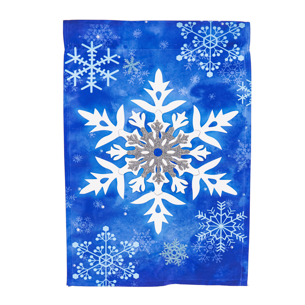 Winter Snowflakes Garden Applique Flag - Monogram Market
