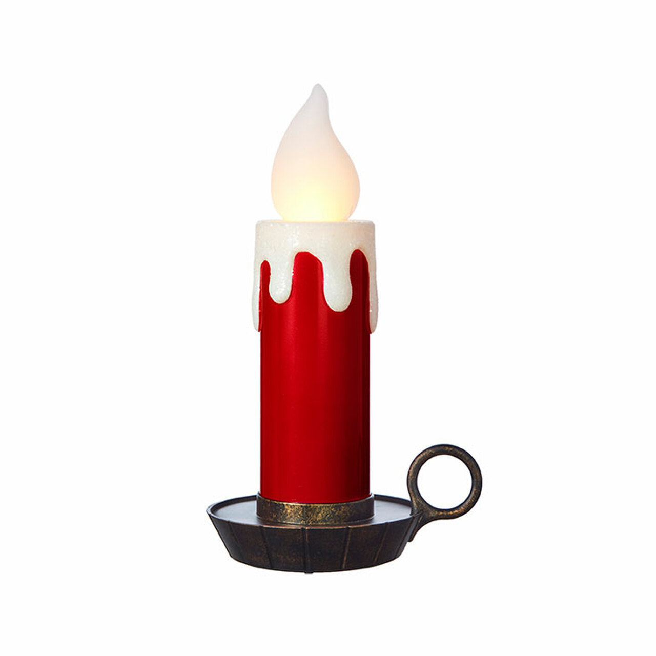RAZ Battery Operated Metallic Red Large Christmas Candle