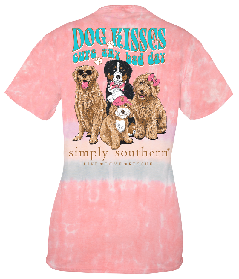 Simply Southern Short Sleeve Tie Dye Tee - DOG KISSES - Monogram Market
