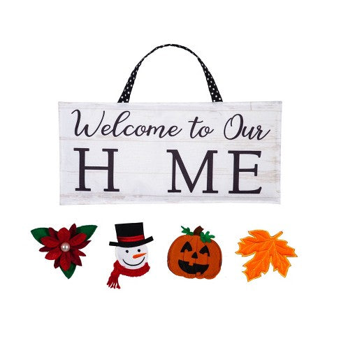Interchangeable “Welcome to Our Home” Door Sign - Monogram Market
