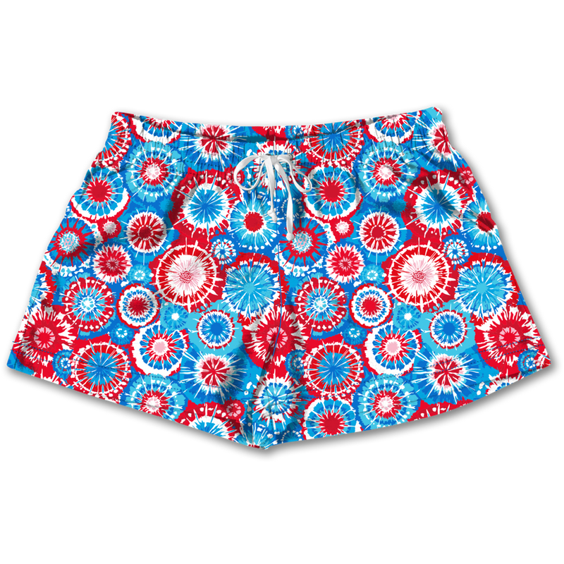 Southern Couture Lounge Shorts, Patriotic Tie Dye - Monogram Market