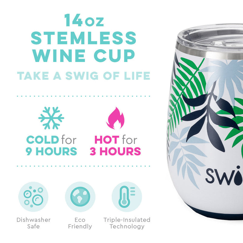 SWIG - 14oz Stemless Wine Cup, Island Breeze - Monogram Market