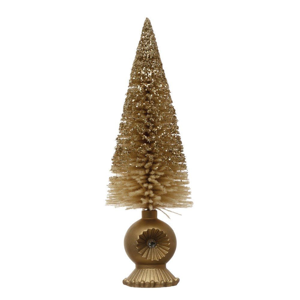 Bottle Brush Tree with Glitter, 12” - Monogram Market