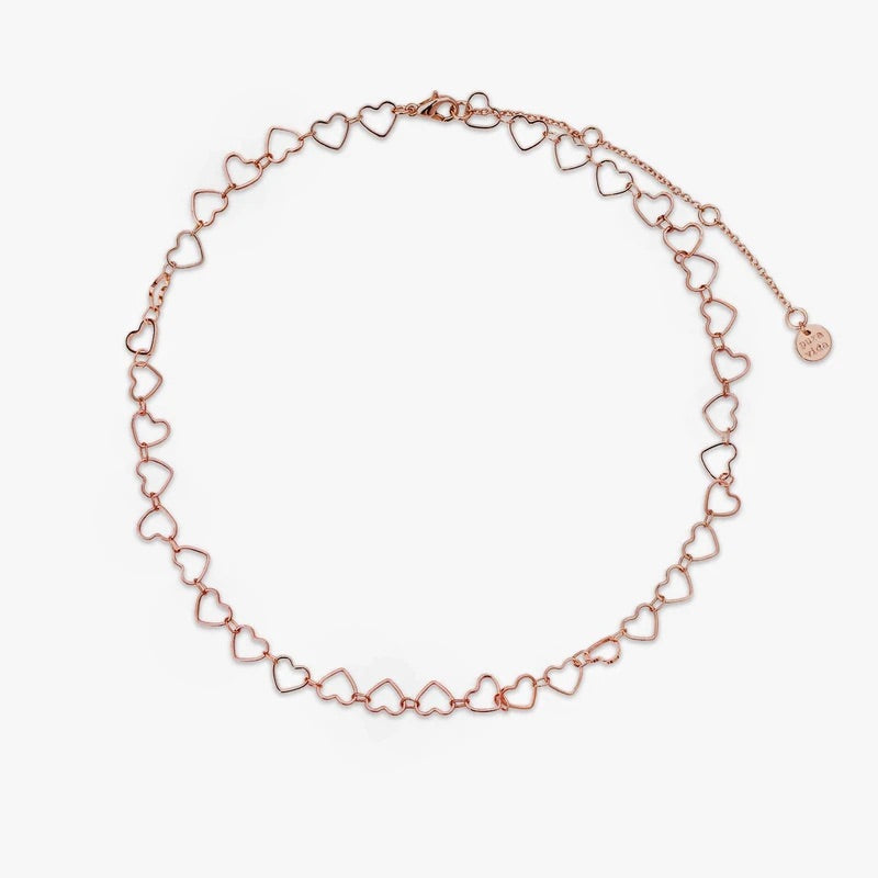 PuraVida, Heart Chain Choker Necklace , Rose Gold - Monogram Market