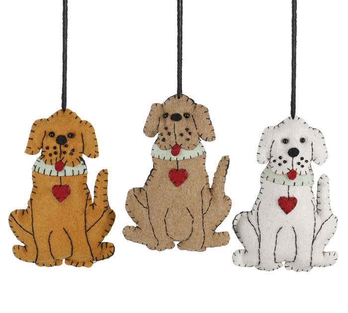 Felt Puppy Dog Ornaments - Monogram Market