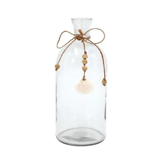 Decorative Bottle with Seashell Hanger - Monogram Market