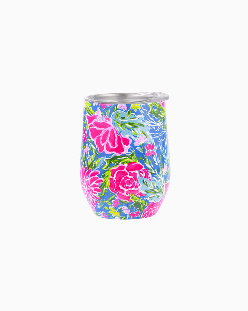 Lilly Pulitzer Stainless Steel Wine Tumbler with Plastic Lid, Bunny Business - Monogram Market