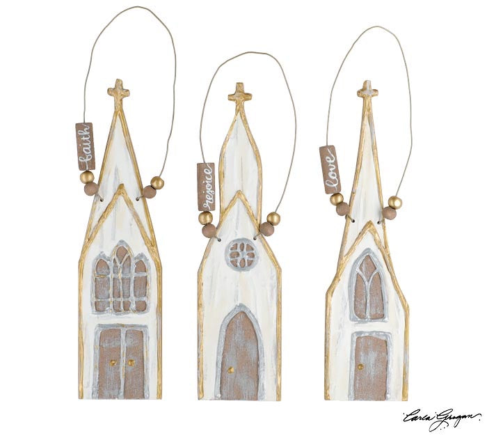 Rustic Wood Church Ornaments - Monogram Market