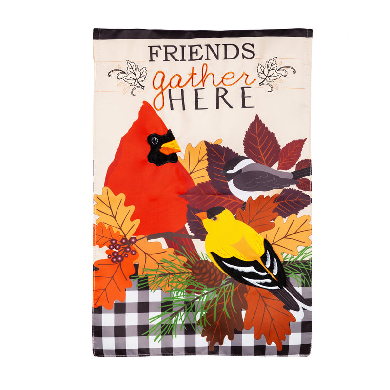 Fall Songbirds Garden Burlap Flag - Monogram Market