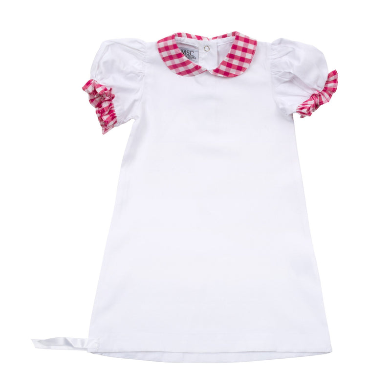 Pink Gingham Baby Day Gown, 0-6 Months - Monogram Market