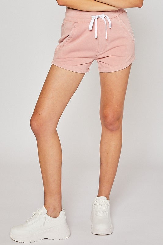 Mauve Pink Fleece Shorts - Monogram Market