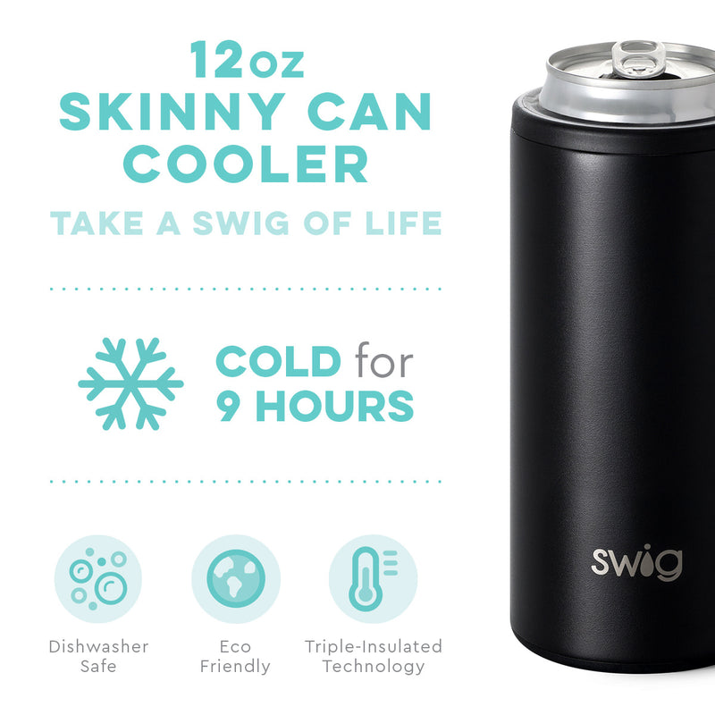 SWIG 12oz Skinny Can Cooler, Matte Black - Monogram Market