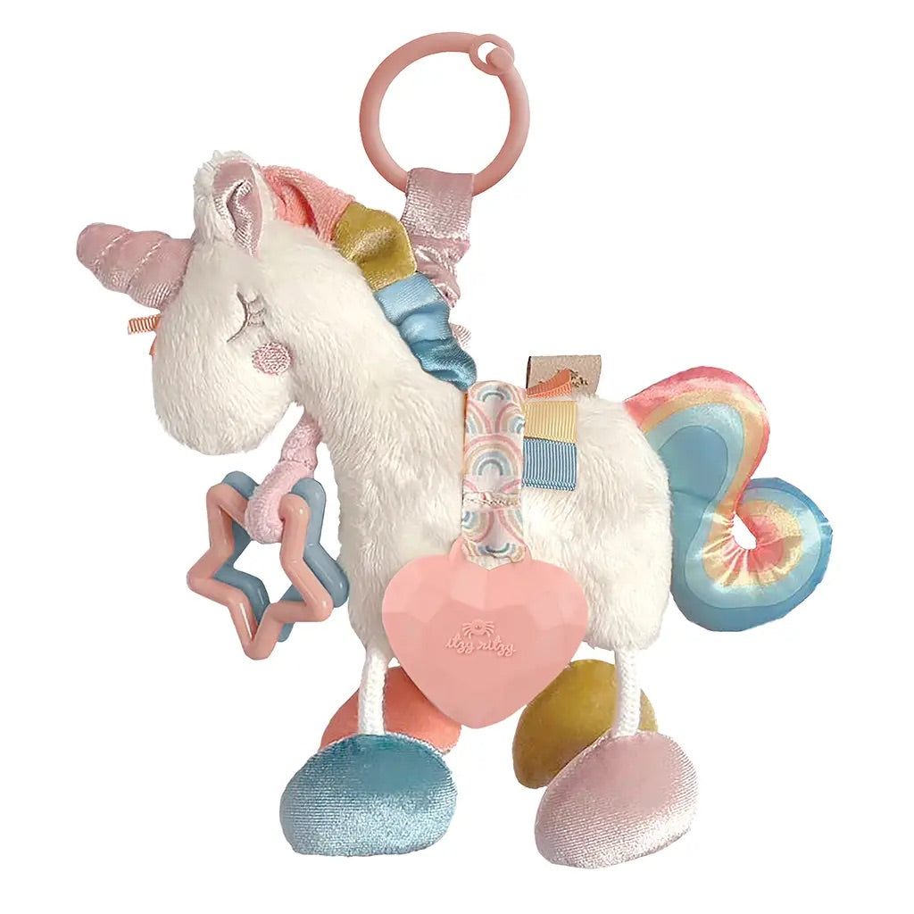 Itzy Ritzy - Link & Love, Unicorn Activity Plush Silicone Teether Toy - Monogram Market