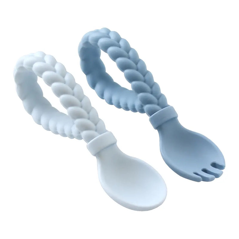 Itzy Ritzy - Sweetie Spoons™ Spoon and Fork Set, Blue - Monogram Market